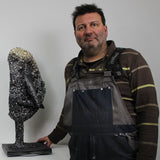 Le blond - Sculpture métal visage bronze acier laiton - Buil