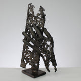 Urban art hand - Sculpture main sur poutre en dentelle d'acier - Buil