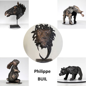 Philippe Buil 的金属蕾丝动物雕塑