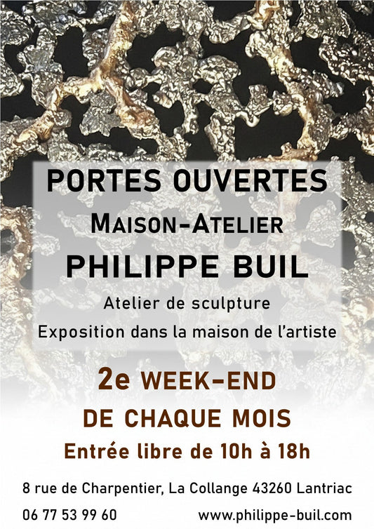 Affiche Portes Ouvertes Philippe Buil Sculpteur Lantriac