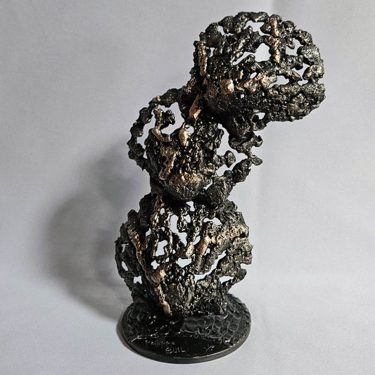 Coquilles Saint Jacques 10-24 - Sculpture 3 coquilles en dentelle bronze et acier