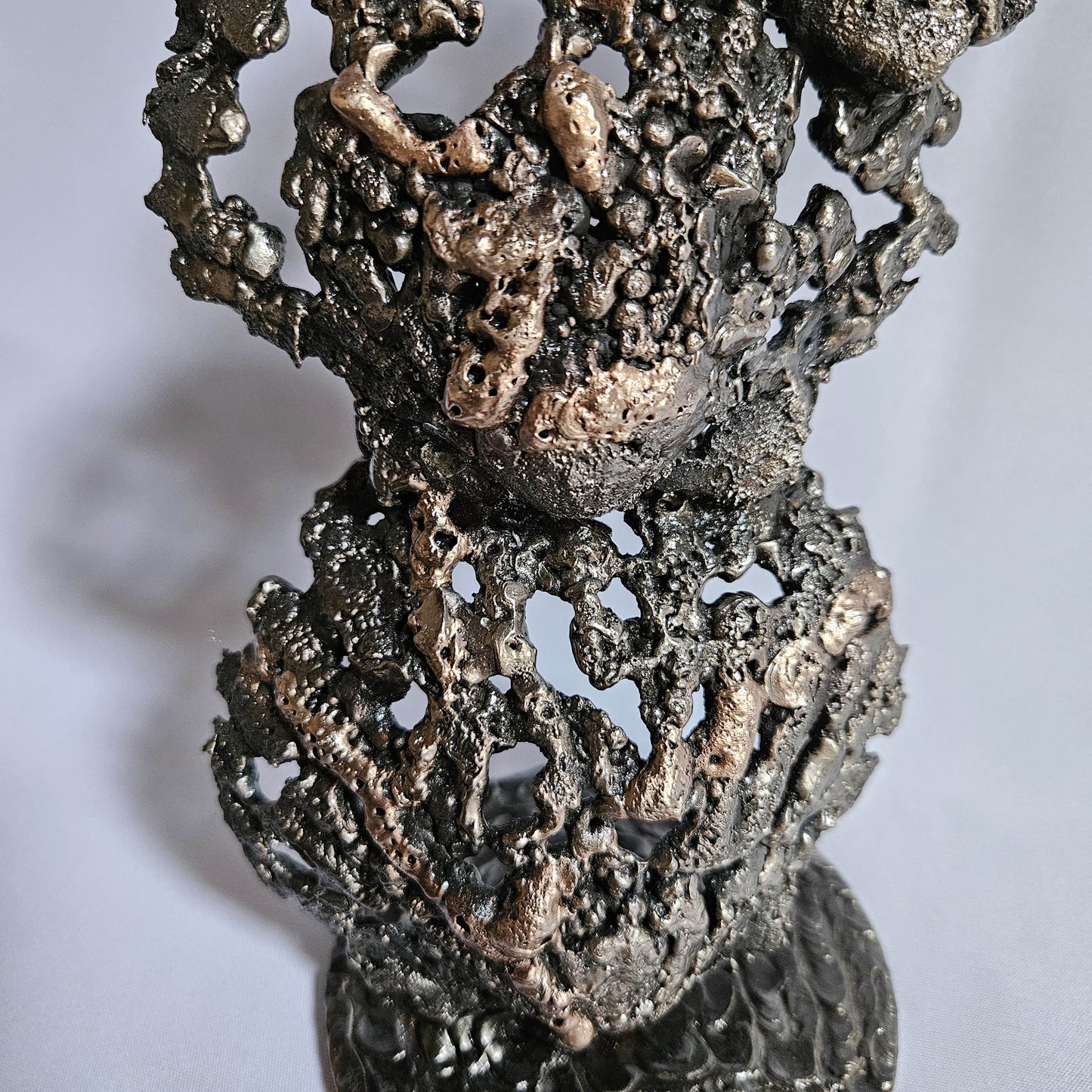 Coquilles Saint Jacques 10-24 - Sculpture 3 coquilles en dentelle bronze et acier