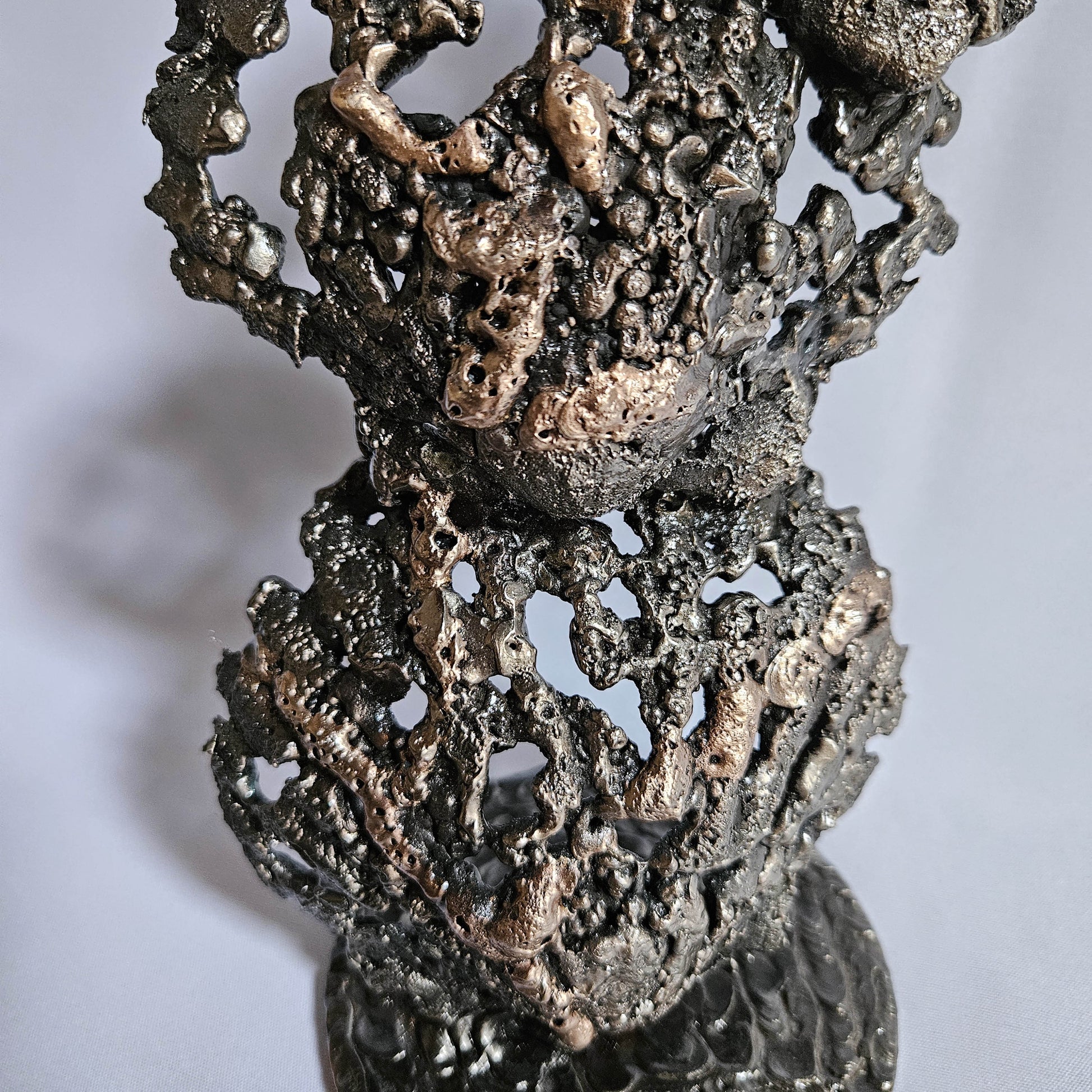 Coquilles Saint Jacques 10-24 - Sculpture 3 coquilles en dentelle bronze et acier