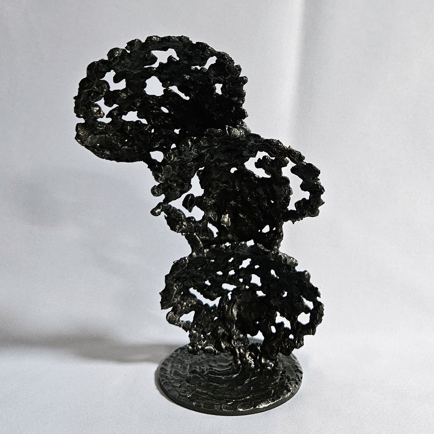 Coquilles Saint Jacques 10-24 - Sculpture 3 coquilles en dentelle bronze et acier