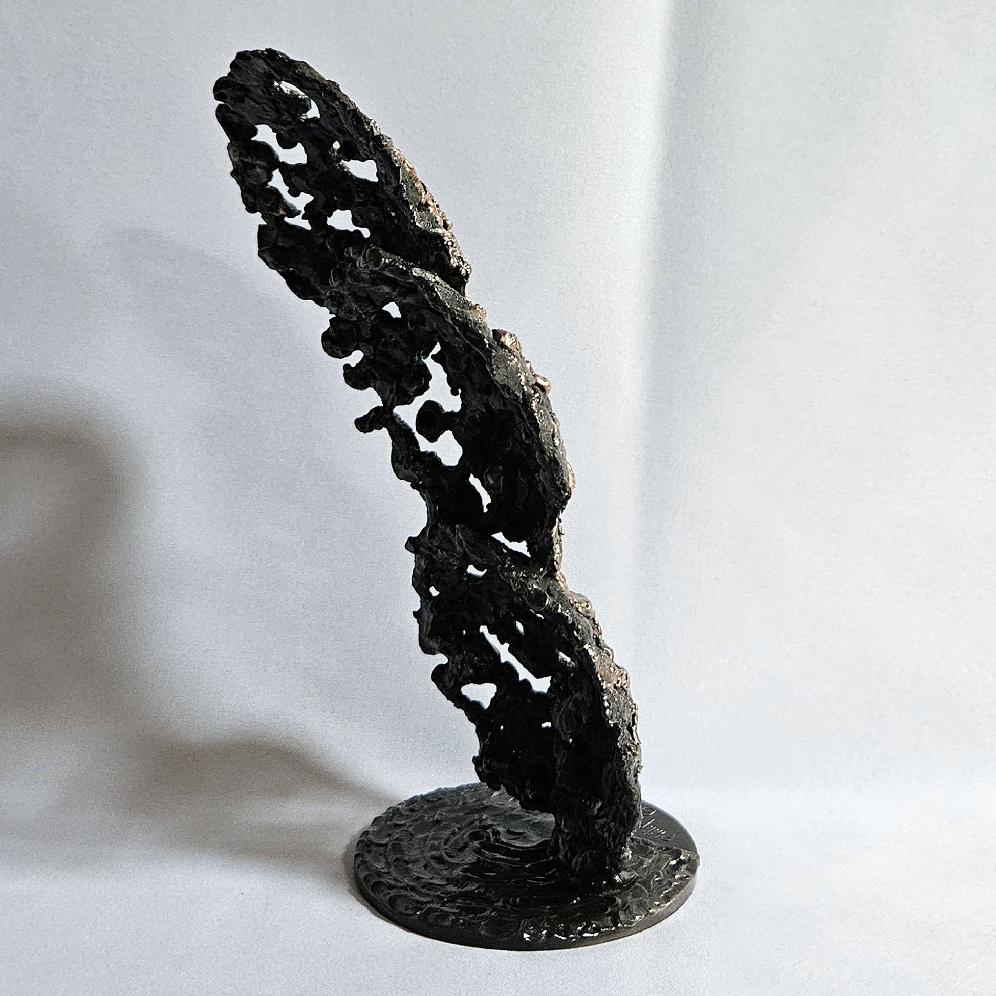 Coquilles Saint Jacques 10-24 - Sculpture 3 coquilles en dentelle bronze et acier