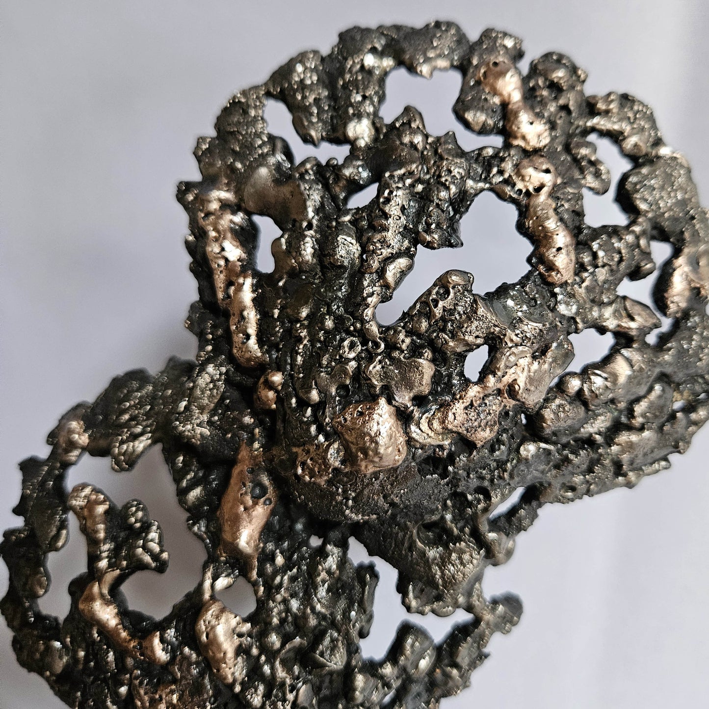 Coquilles Saint Jacques 10-24 - Sculpture 3 coquilles en dentelle bronze et acier