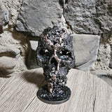 Crane 100-23 - Sculpture vanité - tete de mort métal dentelle acier et bronze