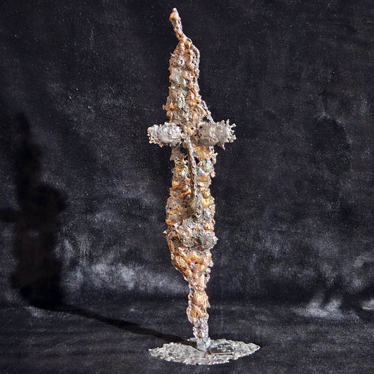 Acteur de l'ombre 4 - Sculpture visage dentelle métal acier bronze