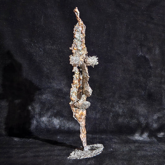 Acteur de l'ombre 4 - Sculpture visage dentelle métal acier bronze