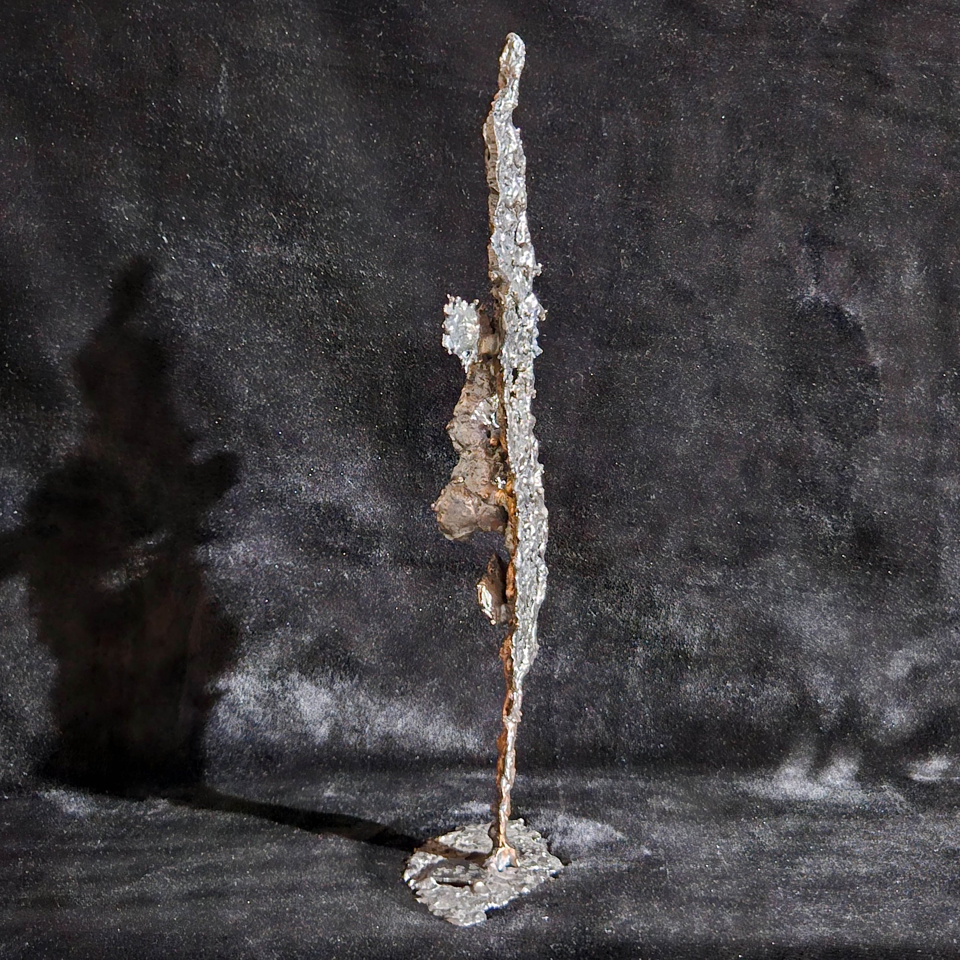 Acteur de l'ombre 4 - Sculpture visage dentelle métal acier bronze