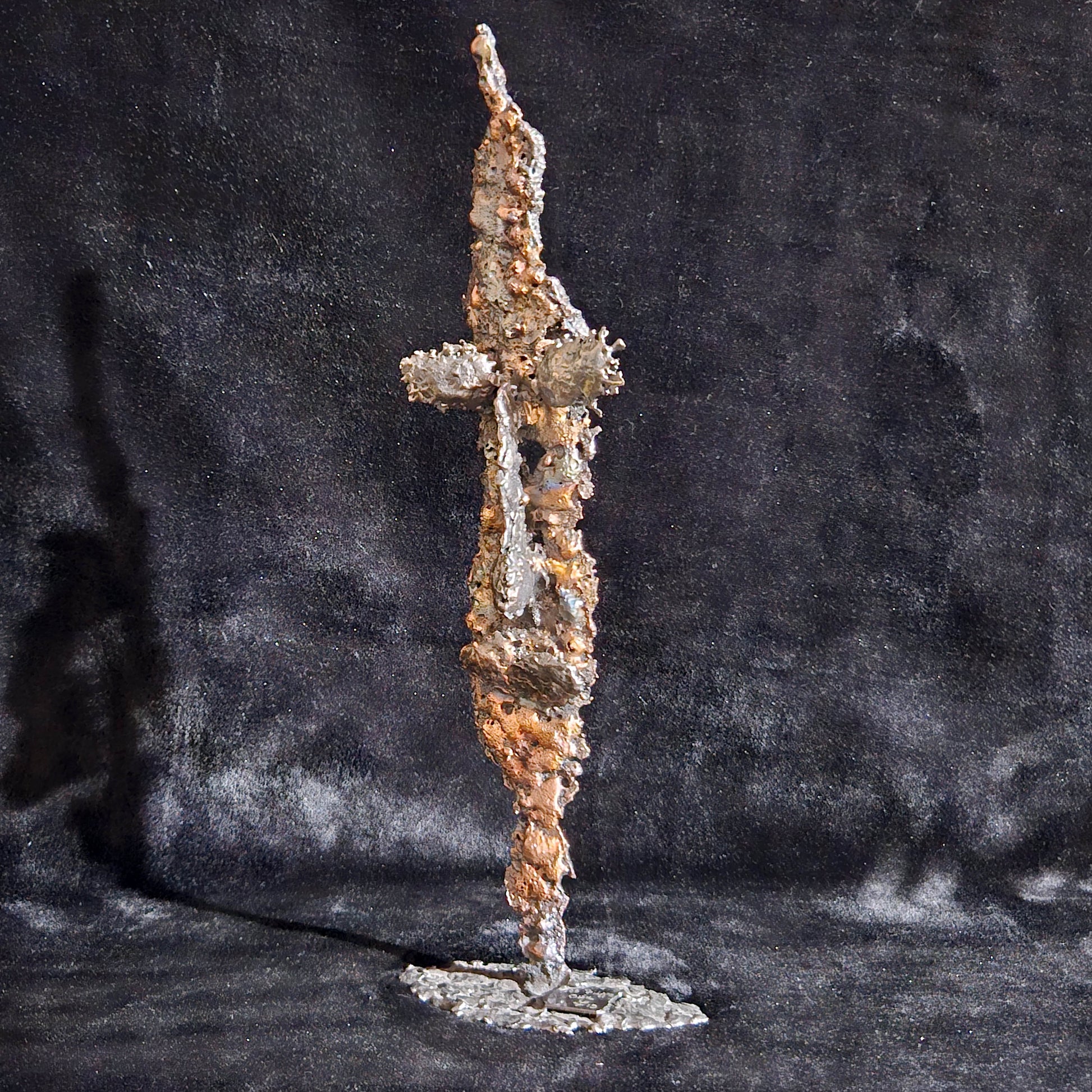 Acteur de l'ombre 4 - Sculpture visage dentelle métal acier bronze