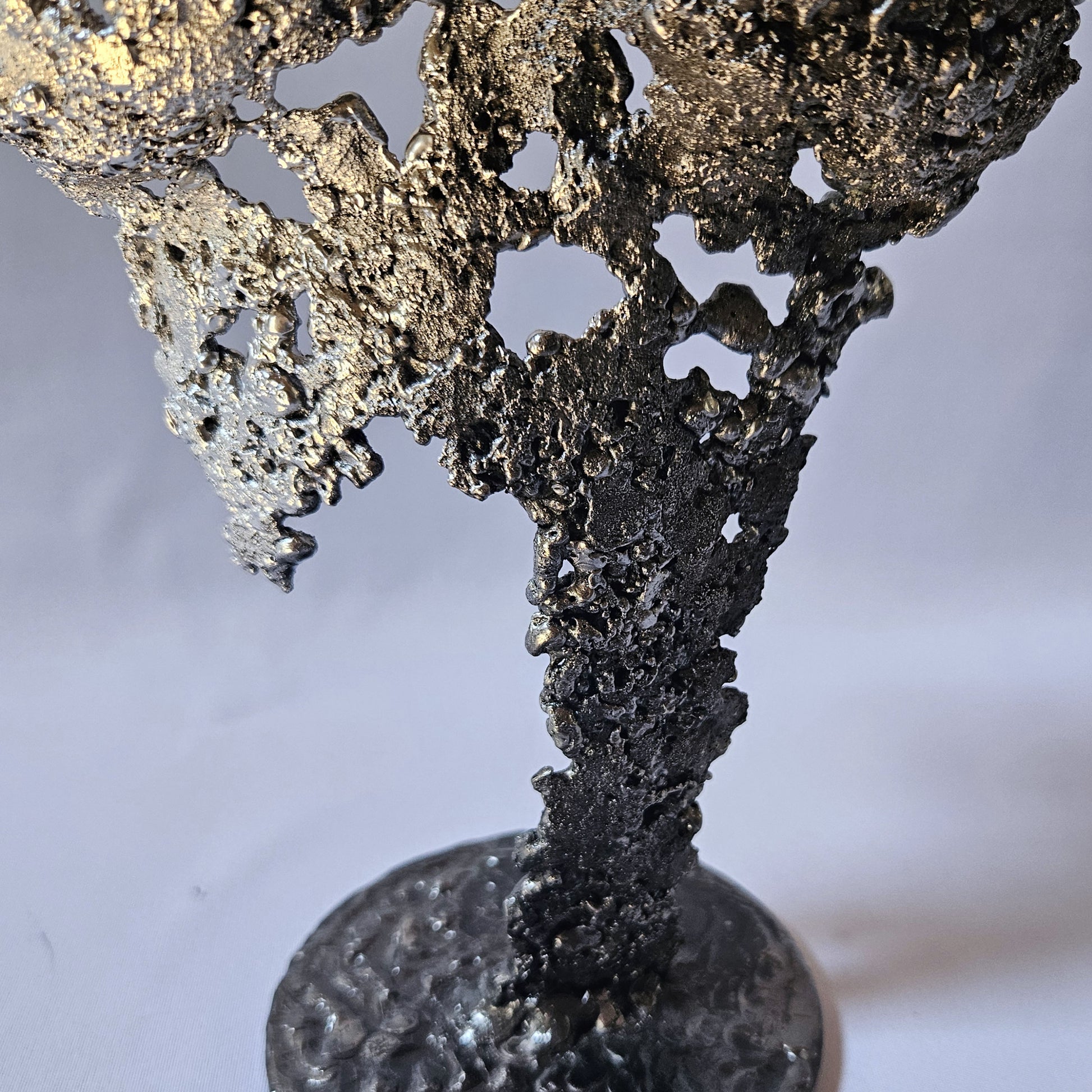 Pavarti Rose - Sculpture corps de femme dentelle métal acier et chrome