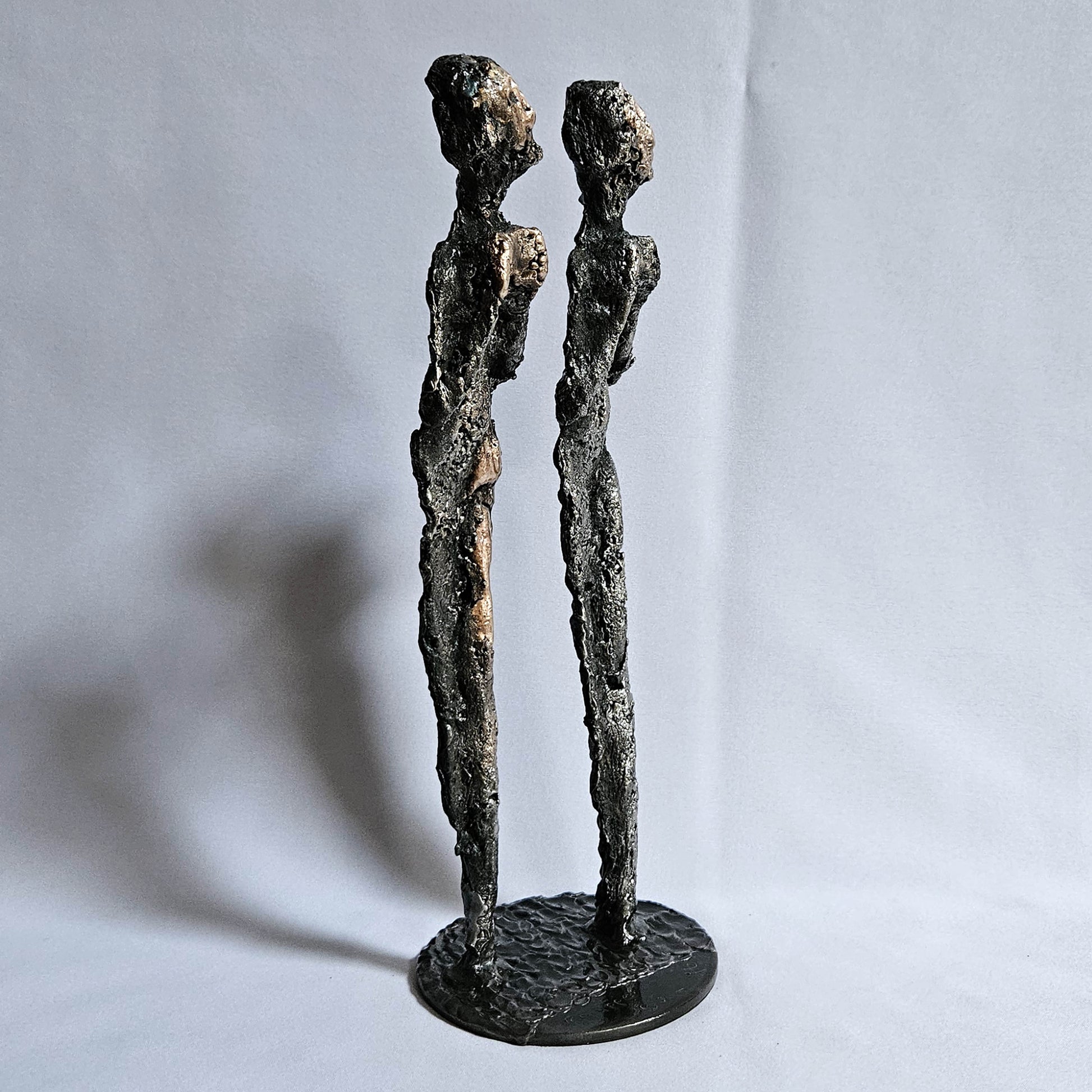 Duo de muses 12-24 - Sculpture femmes métal Bronze et Acier