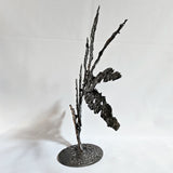 Jeu de Plume 13-24 - Sculpture abstraite dentelle metal acier et bronze
