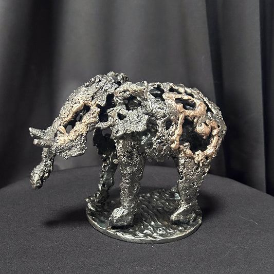 Sculpture éléphant en dentelle de métal acier et bronze – Philippe Buil