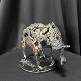 Sculpture éléphant design en métal ajouré – art contemporain français