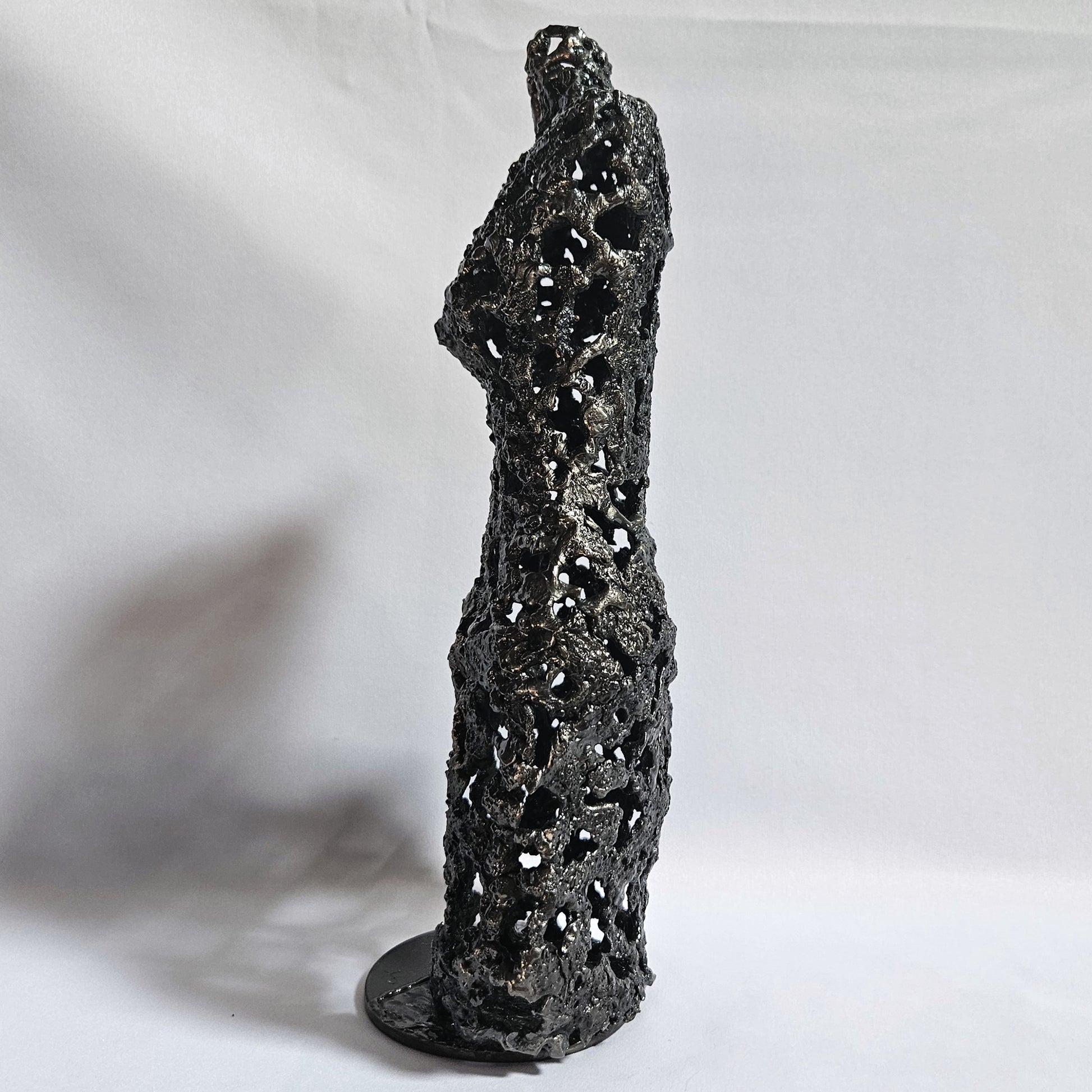Pavarti Cantatrice - Sculpture corps femme dentelle metal acier bronze