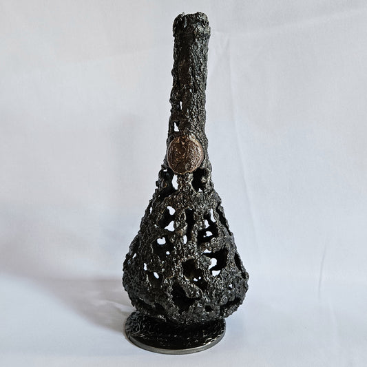 Bouteille Champagne Prince 17-24 - Sculpture dentelle métal acier et bronze