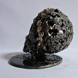 Crane 2-24 - Sculpture tete de mort metal dentelle acier et bronze