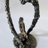 Coeur 2-25 - Sculpture coeurs en dentelle de métal bronze et acier