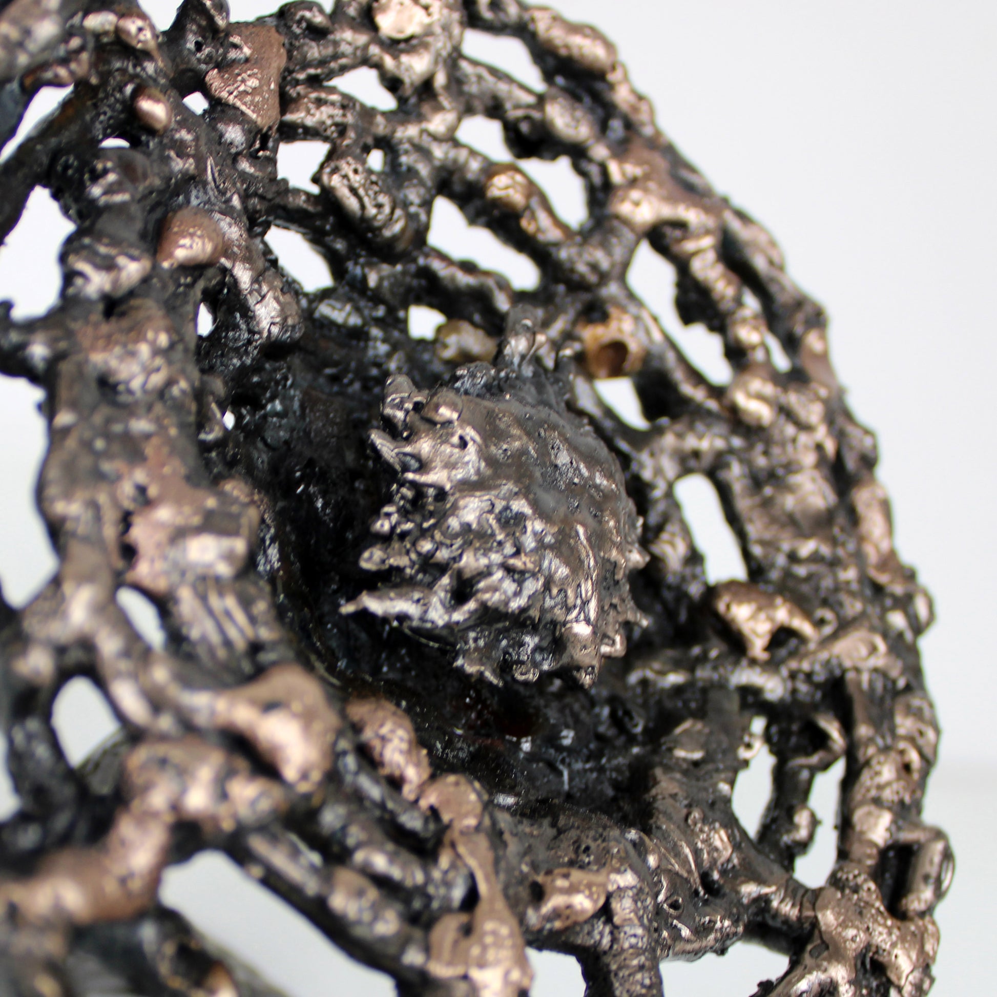 Fleur 39-23 - Sculpture fleur dentelle métal acier et bronze