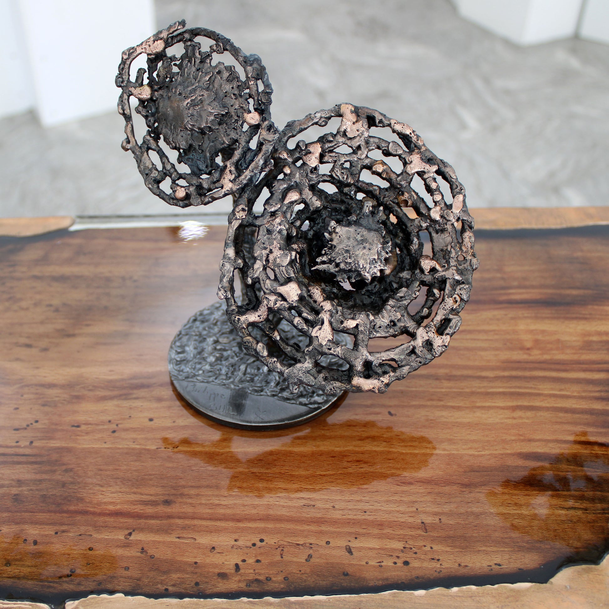 Fleur 39-23 - Sculpture fleur dentelle métal acier et bronze