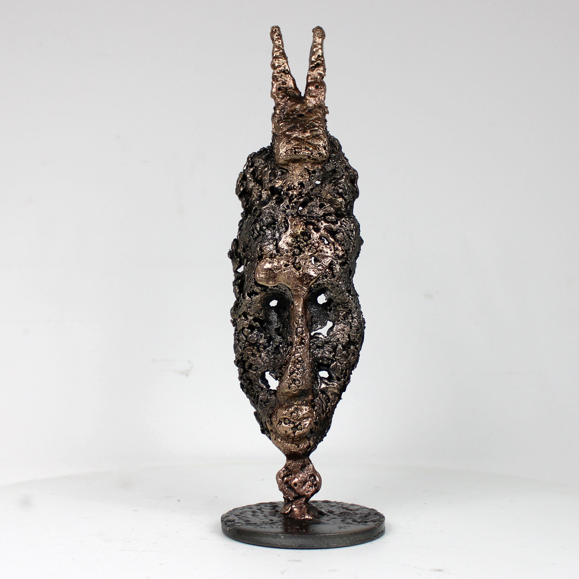 Masque Africain Mardi 42-23- Sculpture metal série de 7 masques semainiers sénégal