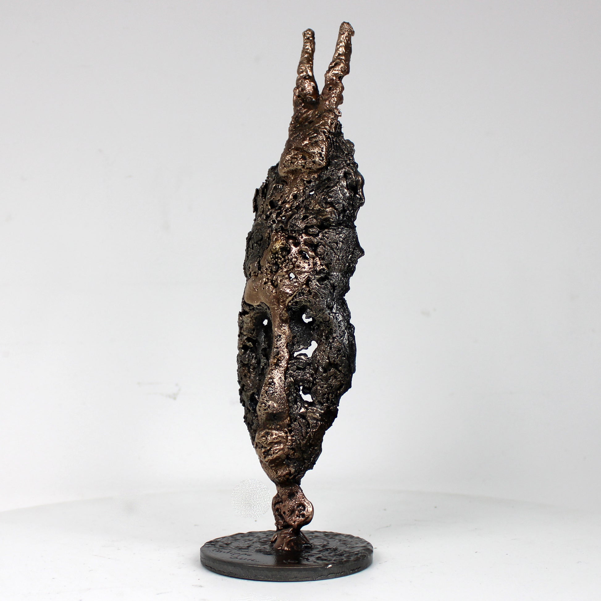 Masque Africain Mardi 42-23- Sculpture metal série de 7 masques semainiers sénégal