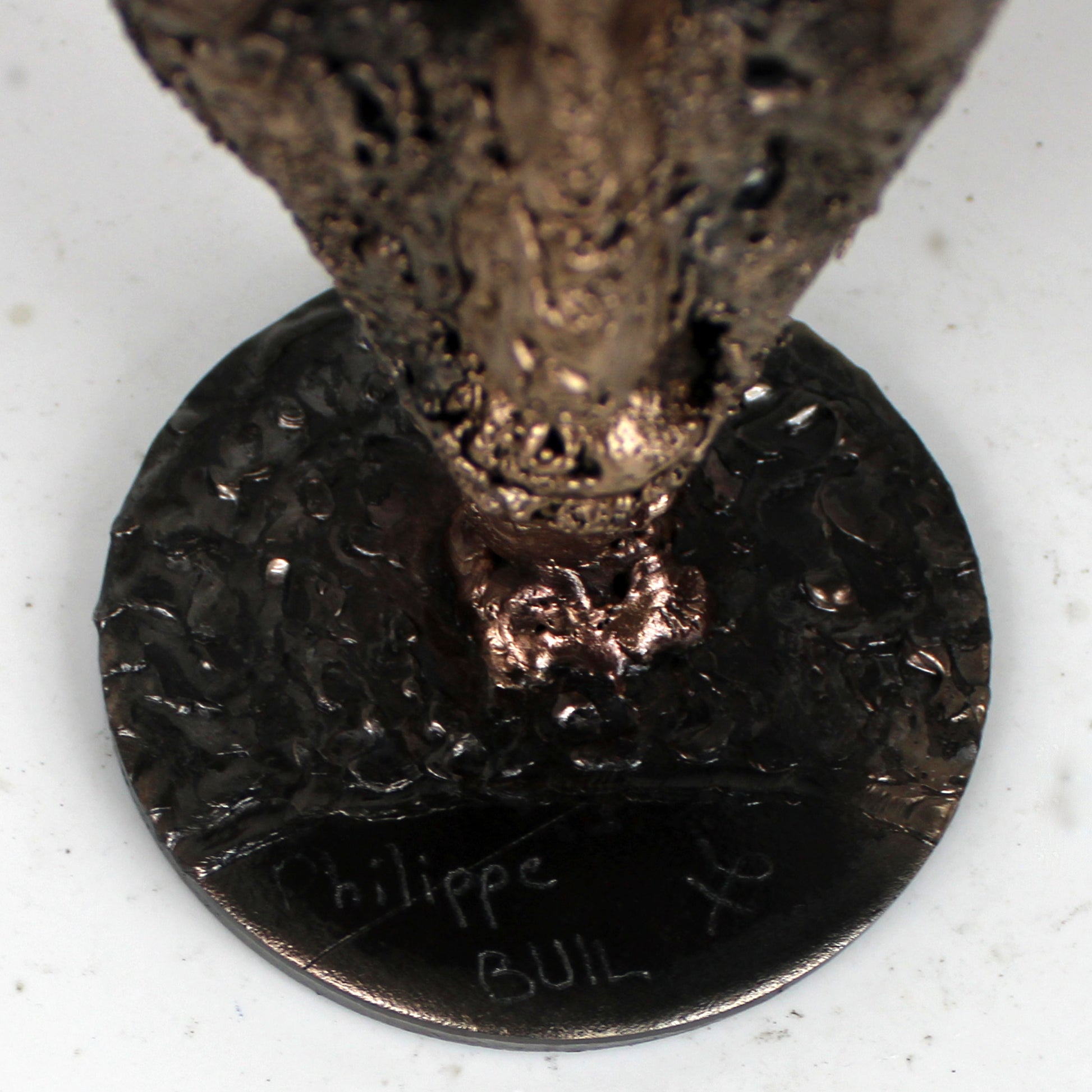 sculpture visage africain dentelle métal artistique - signature