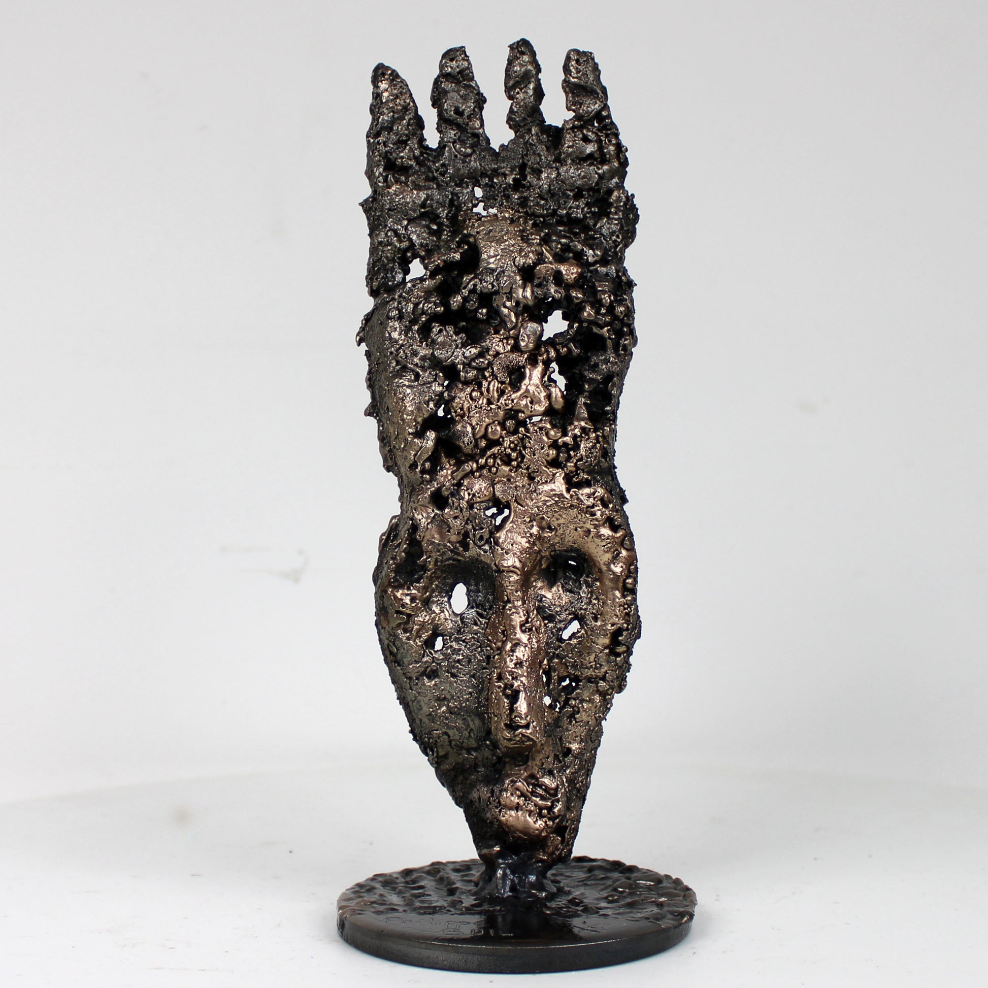 sculpture masque africain samedi peigne bronze acier dentelle métal