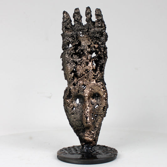 Masque Africain Samedi 46-23- Sculpture metal série de 7 masques semainiers sénégal