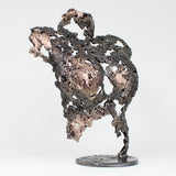Pavarti Nouveau Départ - Sculpture corps femme dentelle métal acier et bronze