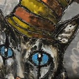 Металлическая табличка - Кот арлекин