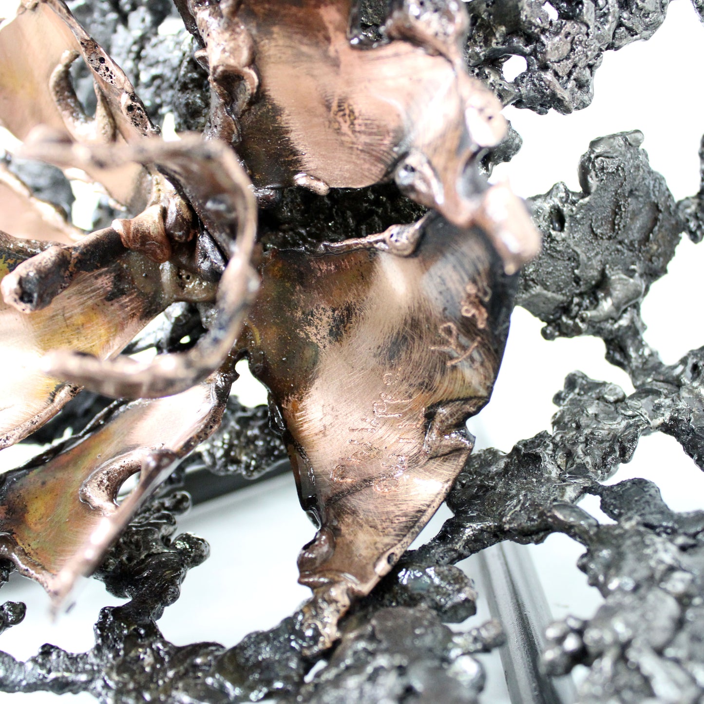 Chapeau 112-22 - Sculpture forme chapeau dentelle acier et bronze