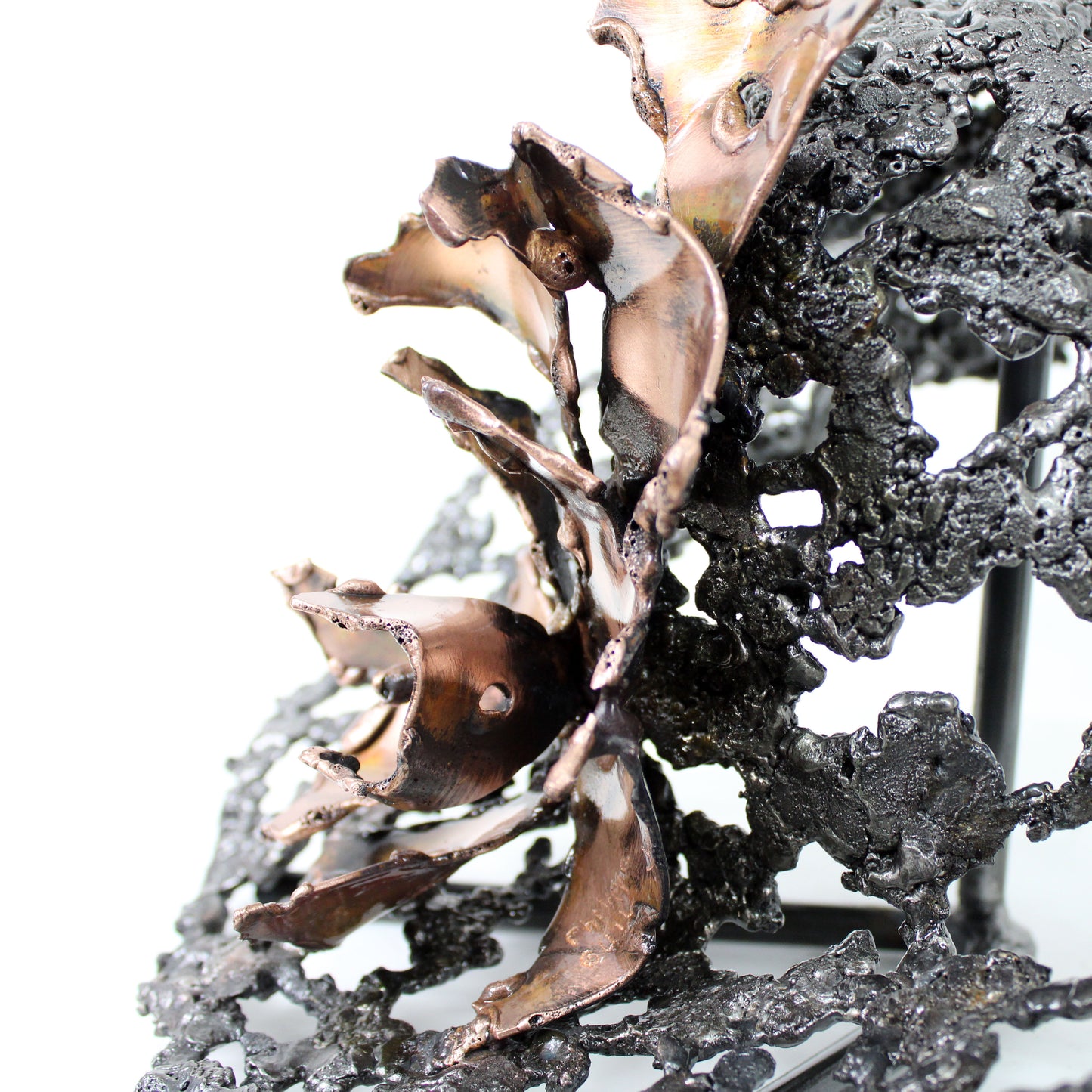 Chapeau 112-22 - Sculpture forme chapeau dentelle acier et bronze