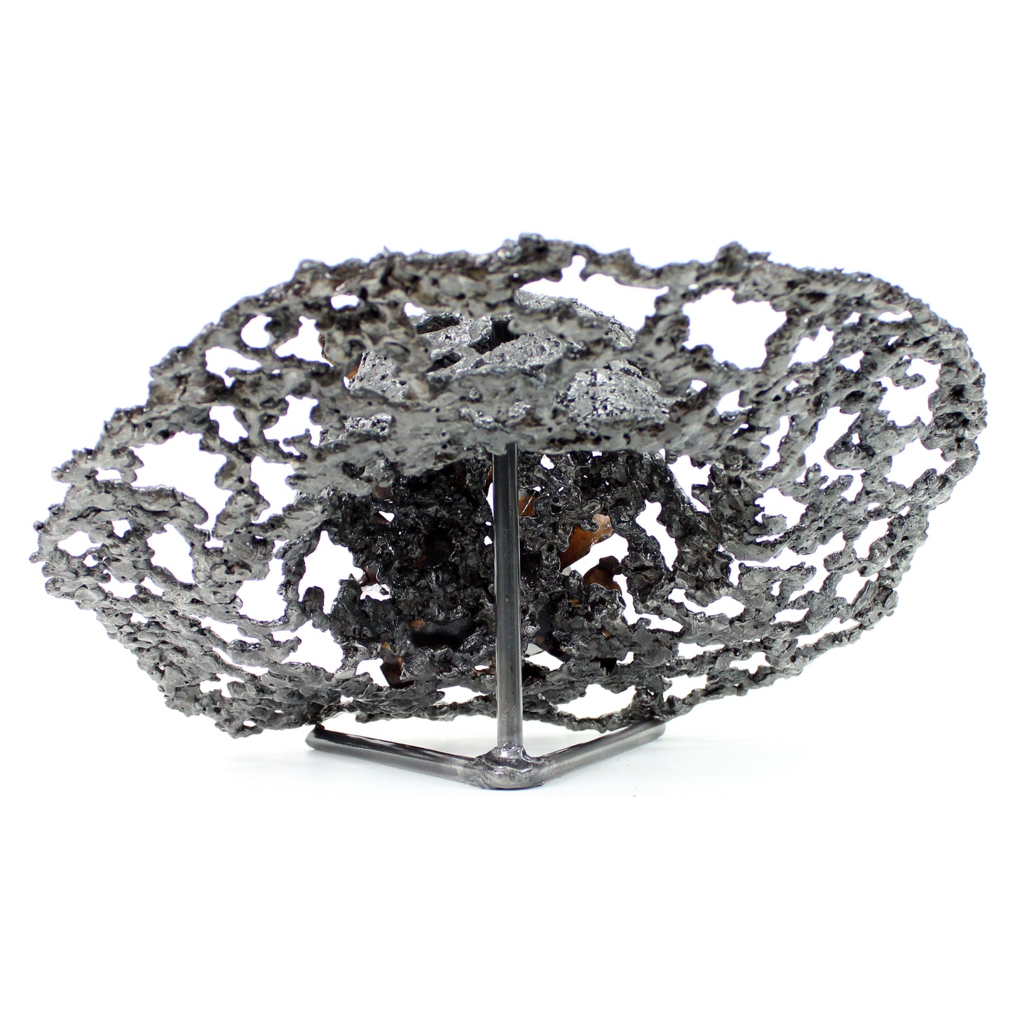 Chapeau 112-22 - Sculpture forme chapeau dentelle acier et bronze