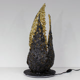 火焰灯 II - 灯光雕塑 - 火焰钢蕾丝和 24 克拉金箔