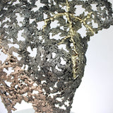 Belisama Une faille - sculpture buste femme dentelle métal bronze acier laiton