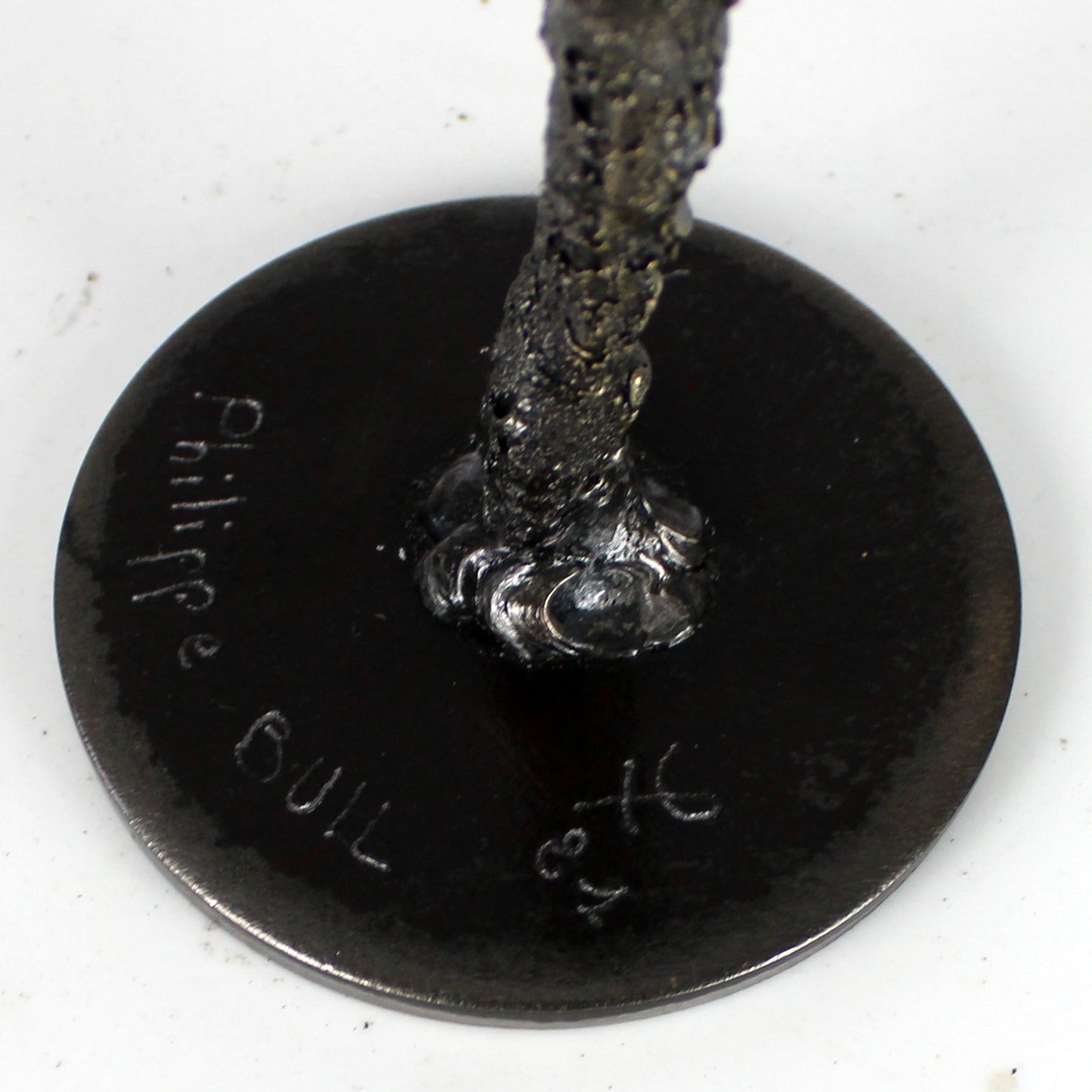 Muse 144-21 - Sculpture femme dentelle métal acier et laiton