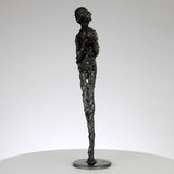 Muse 144-21 - Sculpture femme dentelle métal acier et laiton