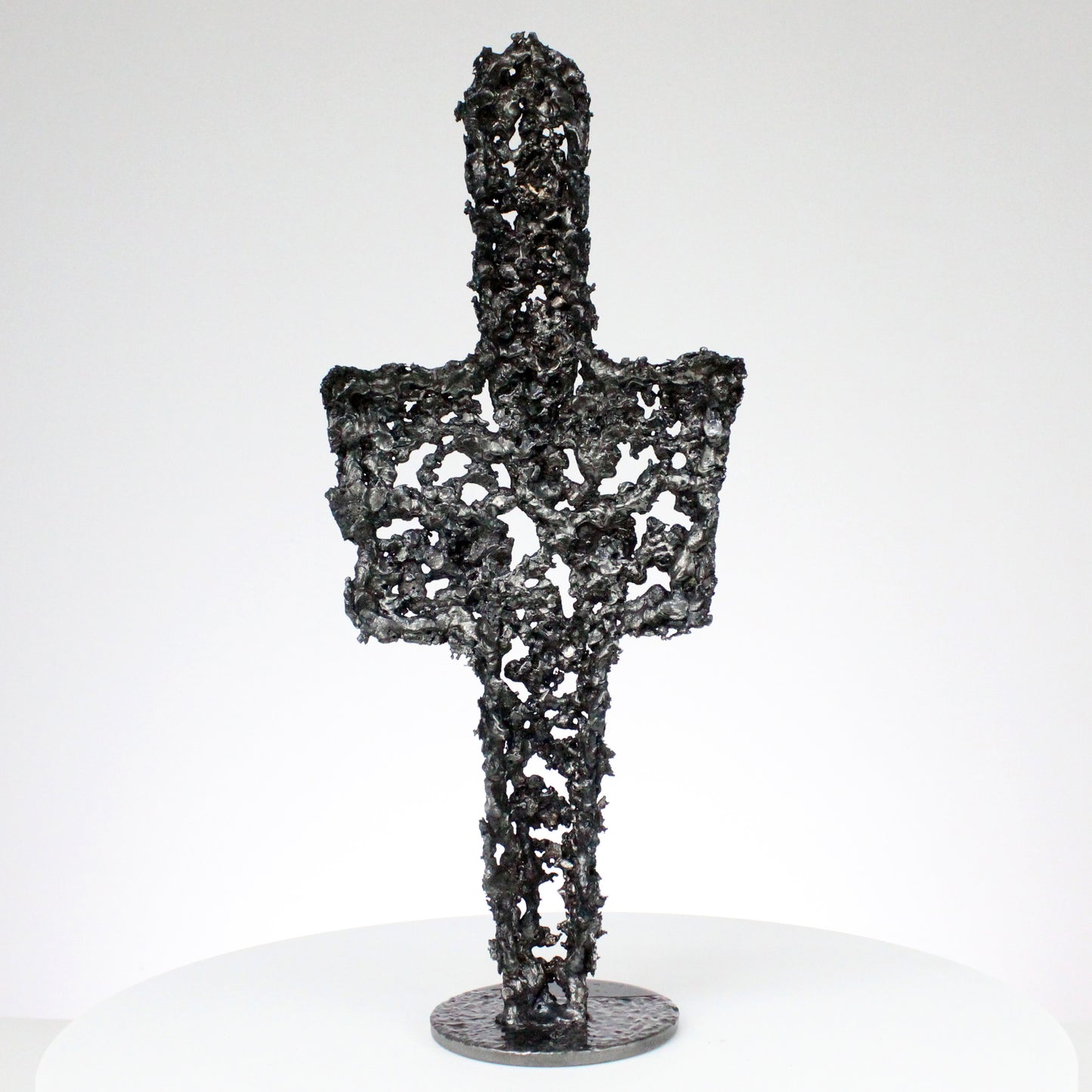 Idole CLXV - Sculpture métal corps bronze et acier - Buil