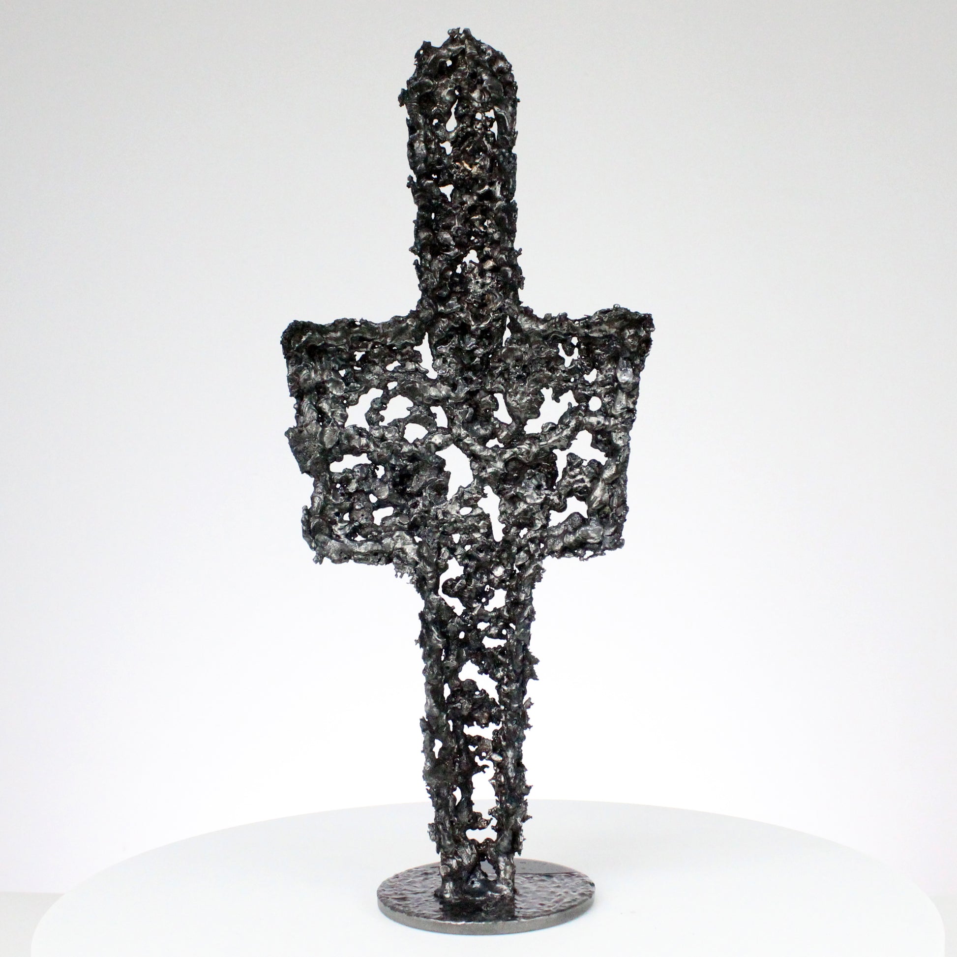 Idole CLXV - Sculpture métal corps bronze et acier - Buil