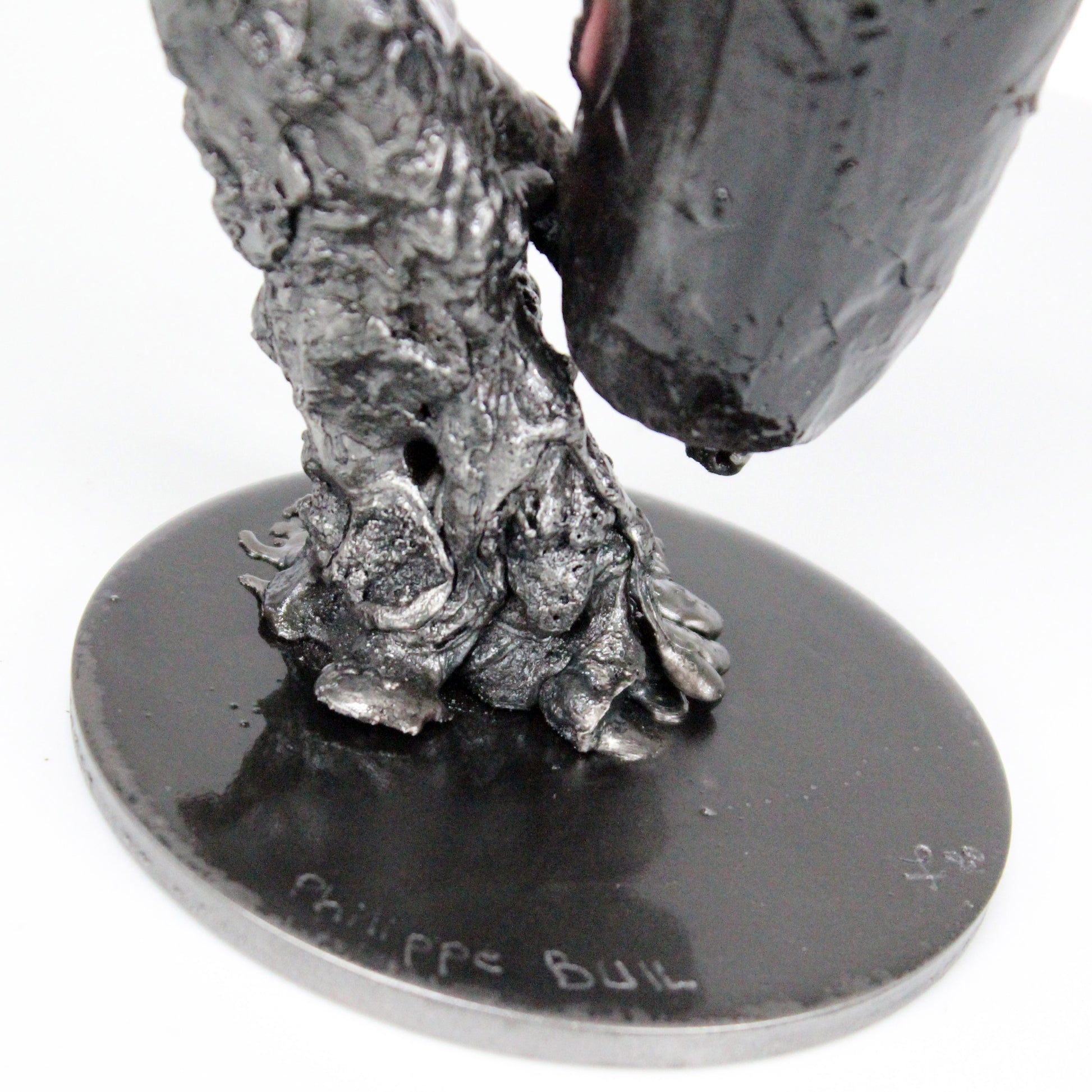 Idole CLXVI - Sculpture métal corps acier et pate de verre - Buil