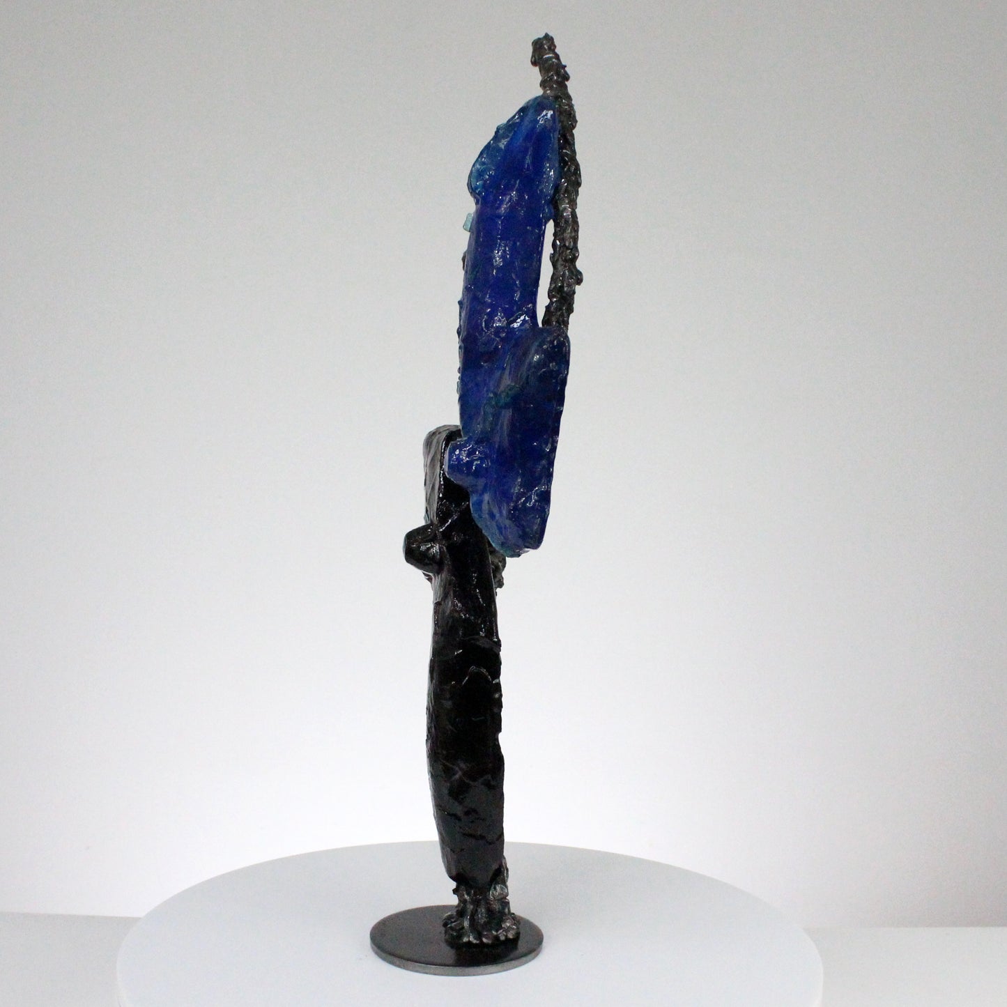 Idole CLXVI - Sculpture métal corps acier et pate de verre - Buil