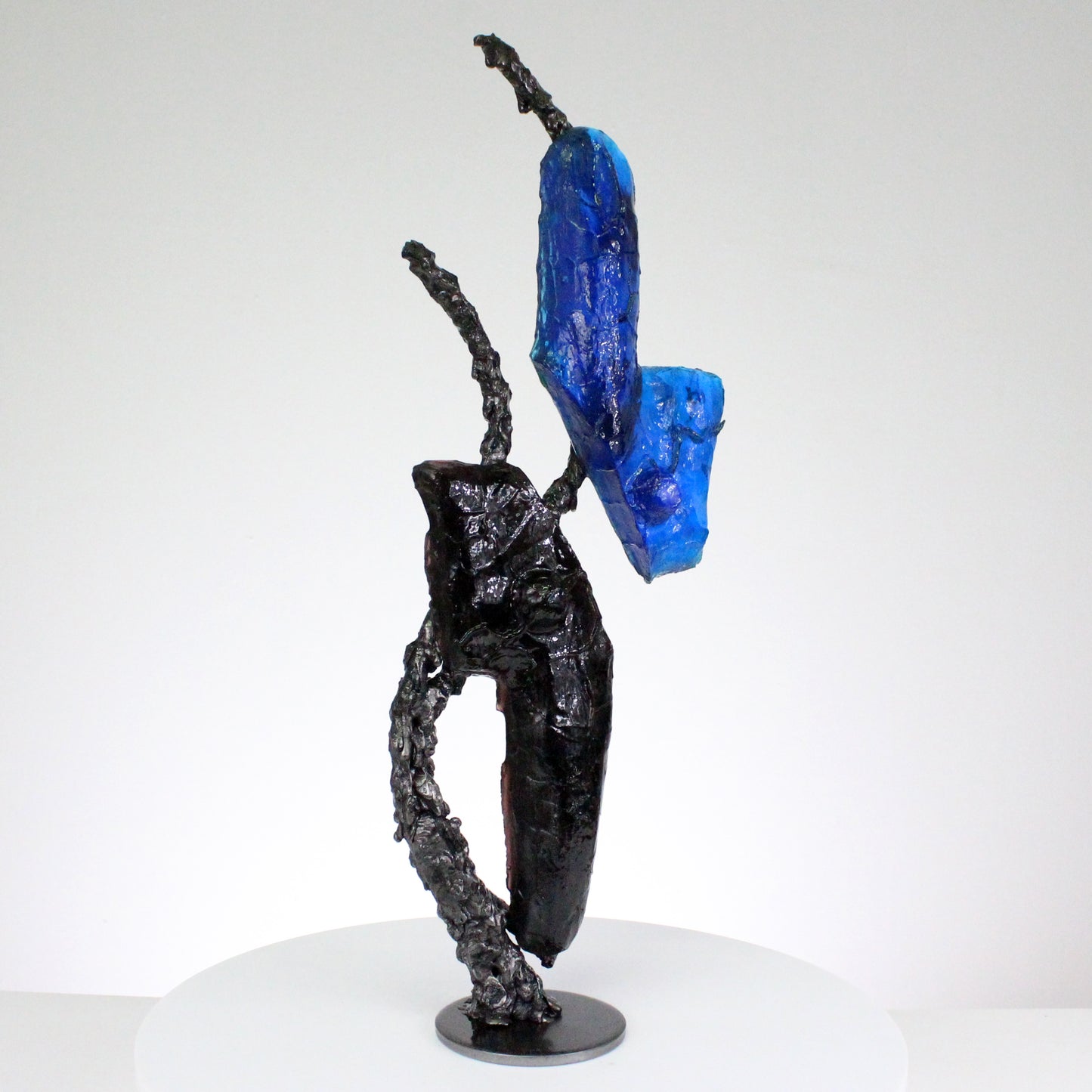 Idole CLXVI - Sculpture métal corps acier et pate de verre - Buil