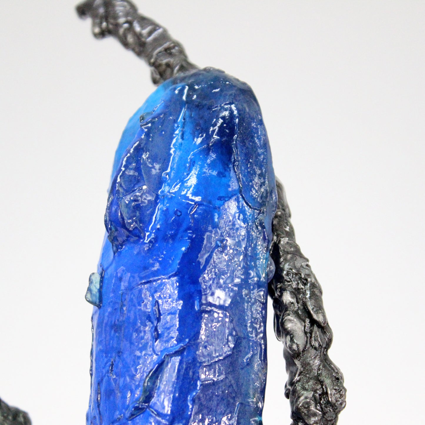 Idole CLXVI - Sculpture métal corps acier et pate de verre - Buil