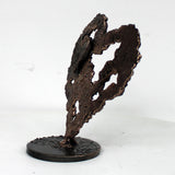 Cœur sur cœur 22-23 - Sculpture cœurs dentelle métal bronze et acier