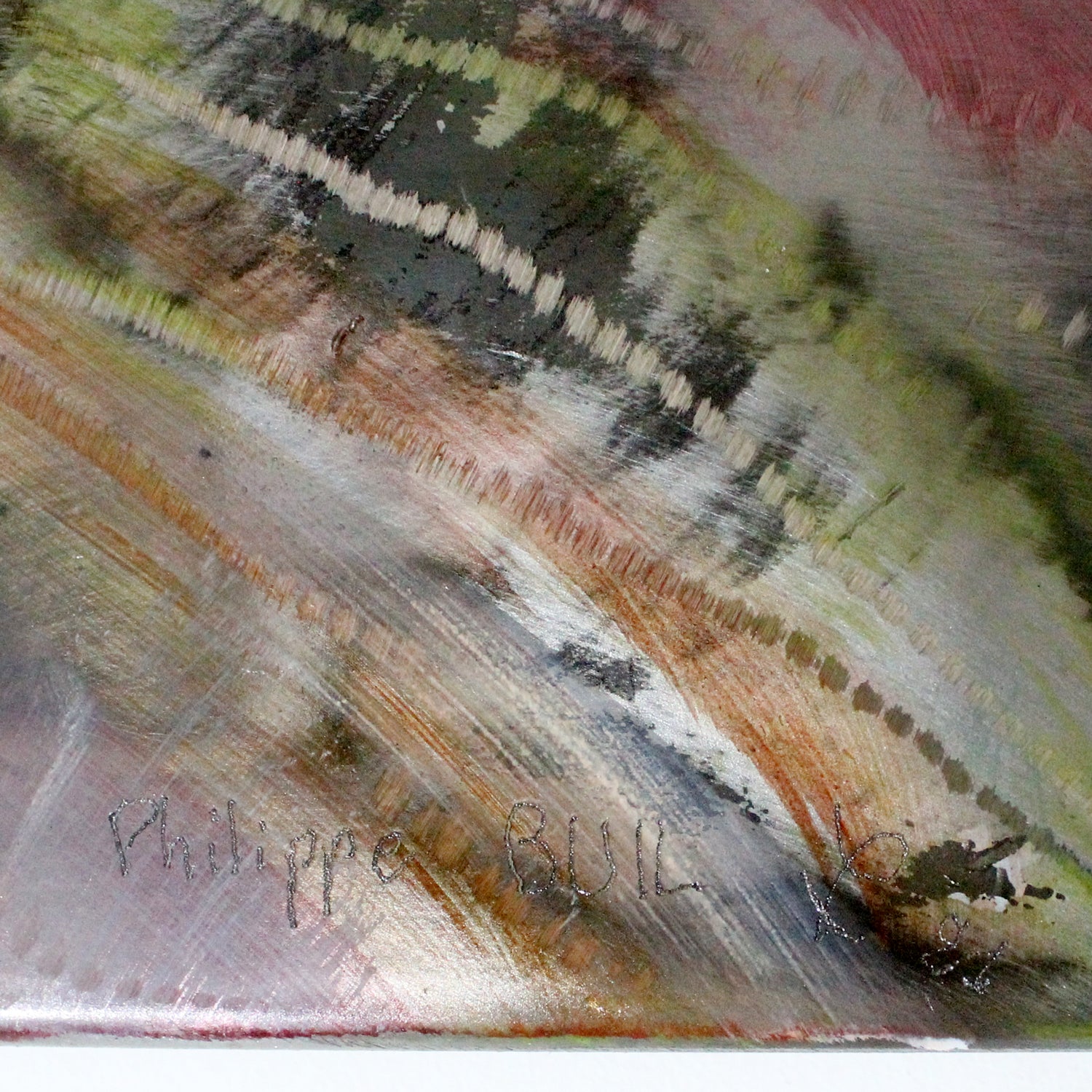 Tableau vanité crane  - Sculpture murale tableau acier et encres - Buil