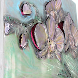 Tableau orchidée  - Sculpture murale tableau acier et encres - Buil