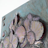 Tableau orchidée  - Sculpture murale tableau acier et encres - Buil